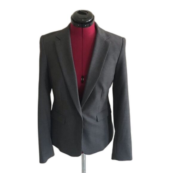 Worthington Blazer Women's Size 4 Grey One-Button Long Sleeve Front Pockets - Picture 11 of 12